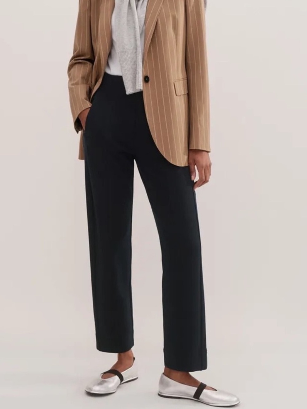ME+EM travel tailoring pull on slim crop ponte pant black classic size 10 US